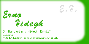 erno hidegh business card